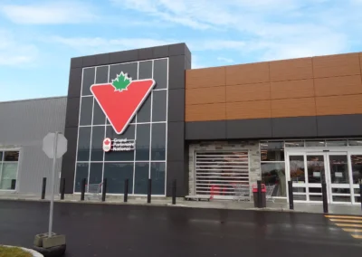 Canadian Tire, Kirkland, Québec – Understanding construction phasing is crucial for renovations around operating stores, and GetReal develops site concept designs with engineering input that address operational needs, existing site constraints and elements like public access and loading dock functionality.
